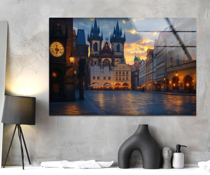 Old Town Square in Prague Glass Wall Art glass pictures for Wall, glass prints wall art
