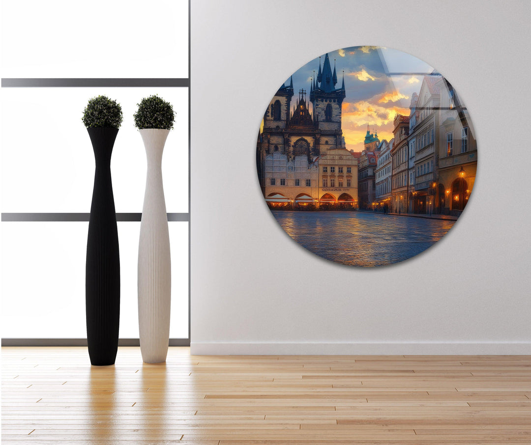 Old Town Square in Prague Glass Wall Art large glass photo prints, glass wall photos
