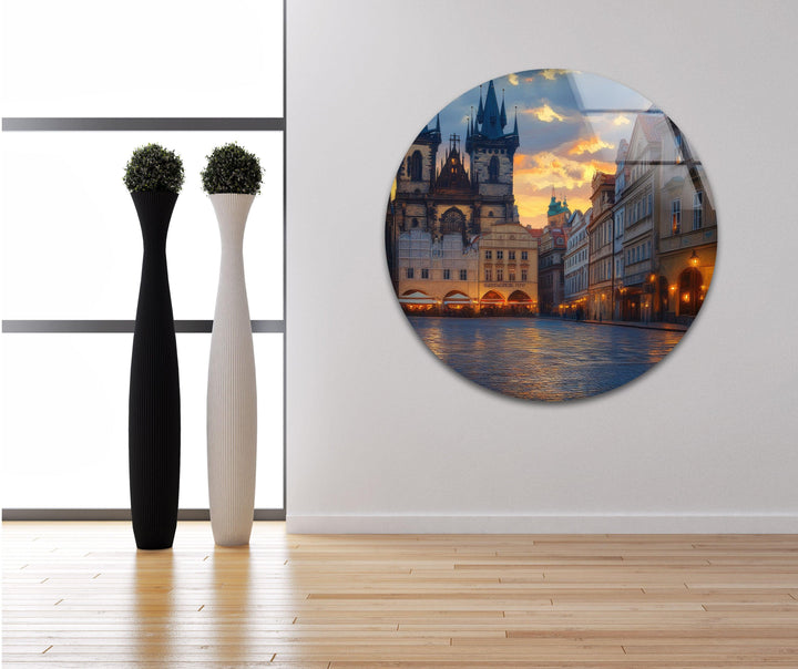 Old Town Square in Prague Glass Wall Art large glass photo prints, glass wall photos
