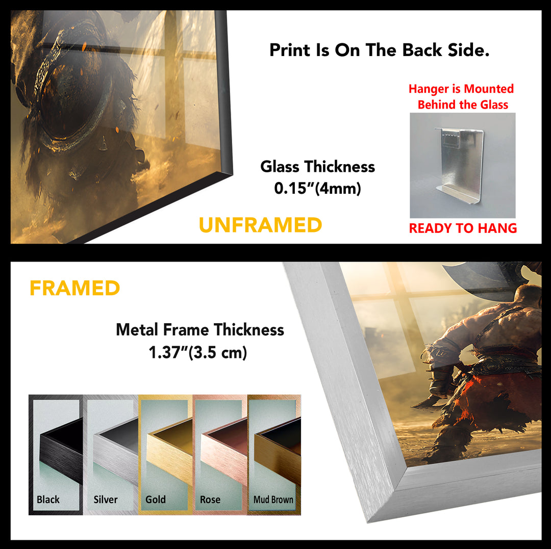 Orc vs Human & WOW Glass Wall Art