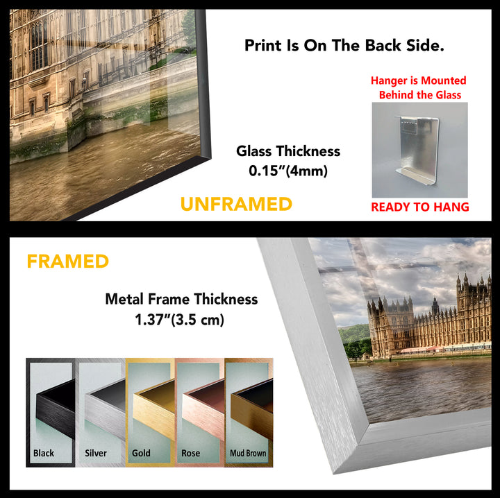 Glaswandkunst „Houses of Parliament“ – ikonisches Wahrzeichen Londons