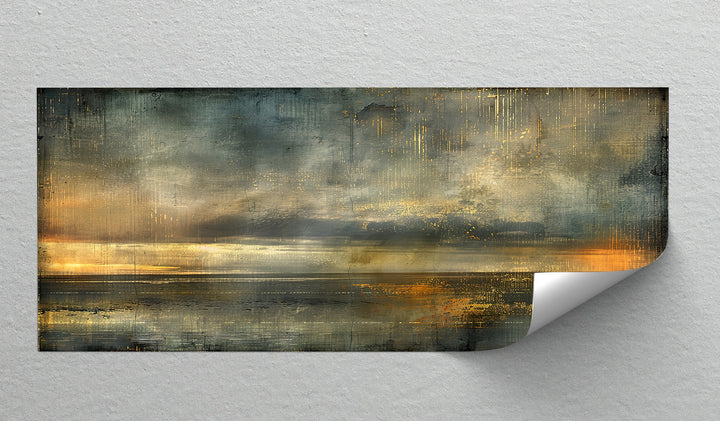 Golden Horizon Abstract – Moody Sunset Seascape Canvas Print