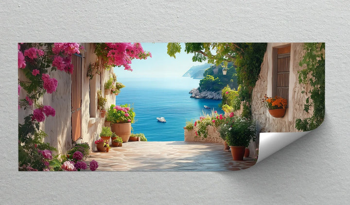 Sun-Kissed Mediterranean Coast – Colorful Village Seaside Canvas Print - MyPhotoStation