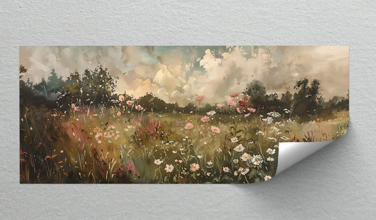 Golden Meadow in Bloom – Wildflower Landscape Canvas Print - MyPhotoStation