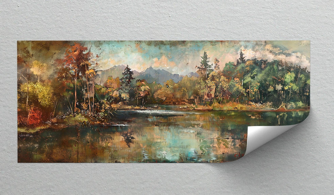 Whispers of Autumn Peaks – Mountain Lake Reflection Canvas Print - MyPhotoStation