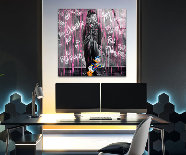 Pink Rain Glass Wall Art glass pictures for Wall, glass prints wall art
