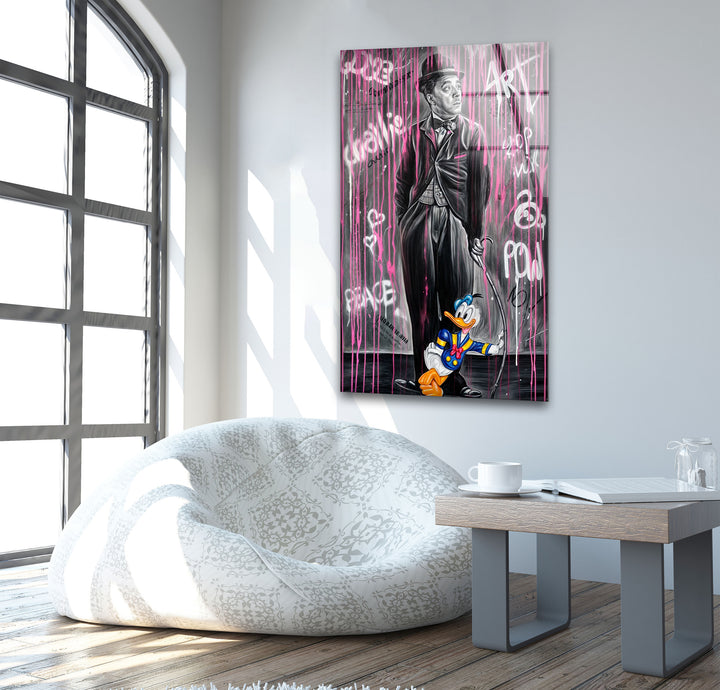 Pink Rain Glass Wall Art custom glass pictures, glass art prints
