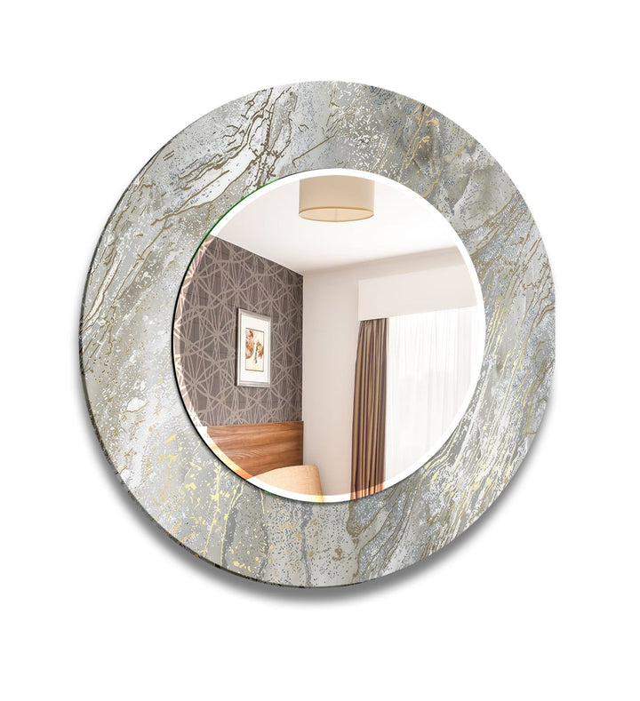 Silver Abstract Wall Mirror Entryway Wall Mirror
