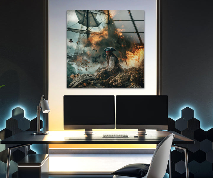 Pirates Of The Caribbean Glass Wall Art, large glass photo prints, glass wall photos