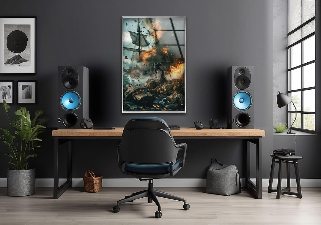 Pirates Of The Caribbean Glass Wall Art, photo print on glass, prints on glass wall art