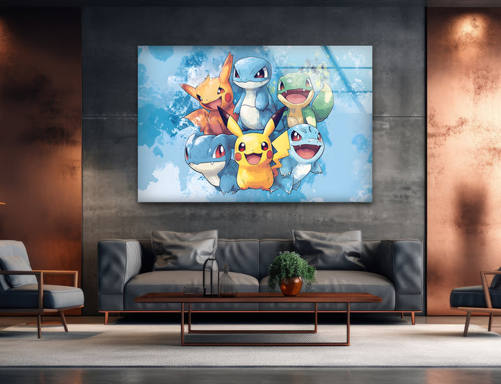 Pokemon Characters Glass Wall Art picture on glass wall art, photos printed on glass