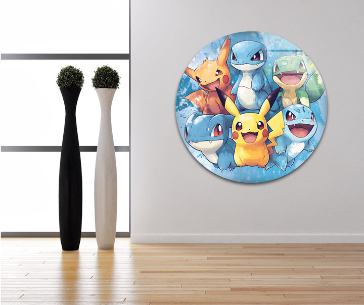 Pokemon Characters Glass Wall Art glass art painting, glass art for the Wall