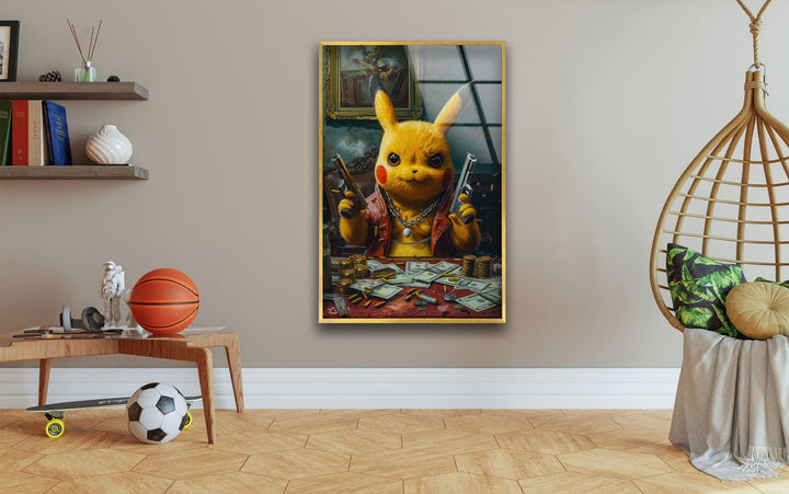 Mafia Pokemon Glass Wall Art, glass pictures for Wall, glass prints wall art