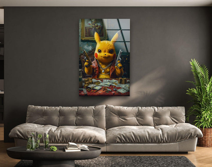 Mafia Pokemon Glass Wall Art, Glass Printing Wall Art, Print photos on glass
