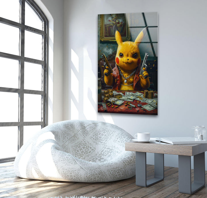Mafia Pokemon Glass Wall Art, art glass wall art, glass wall art pictures