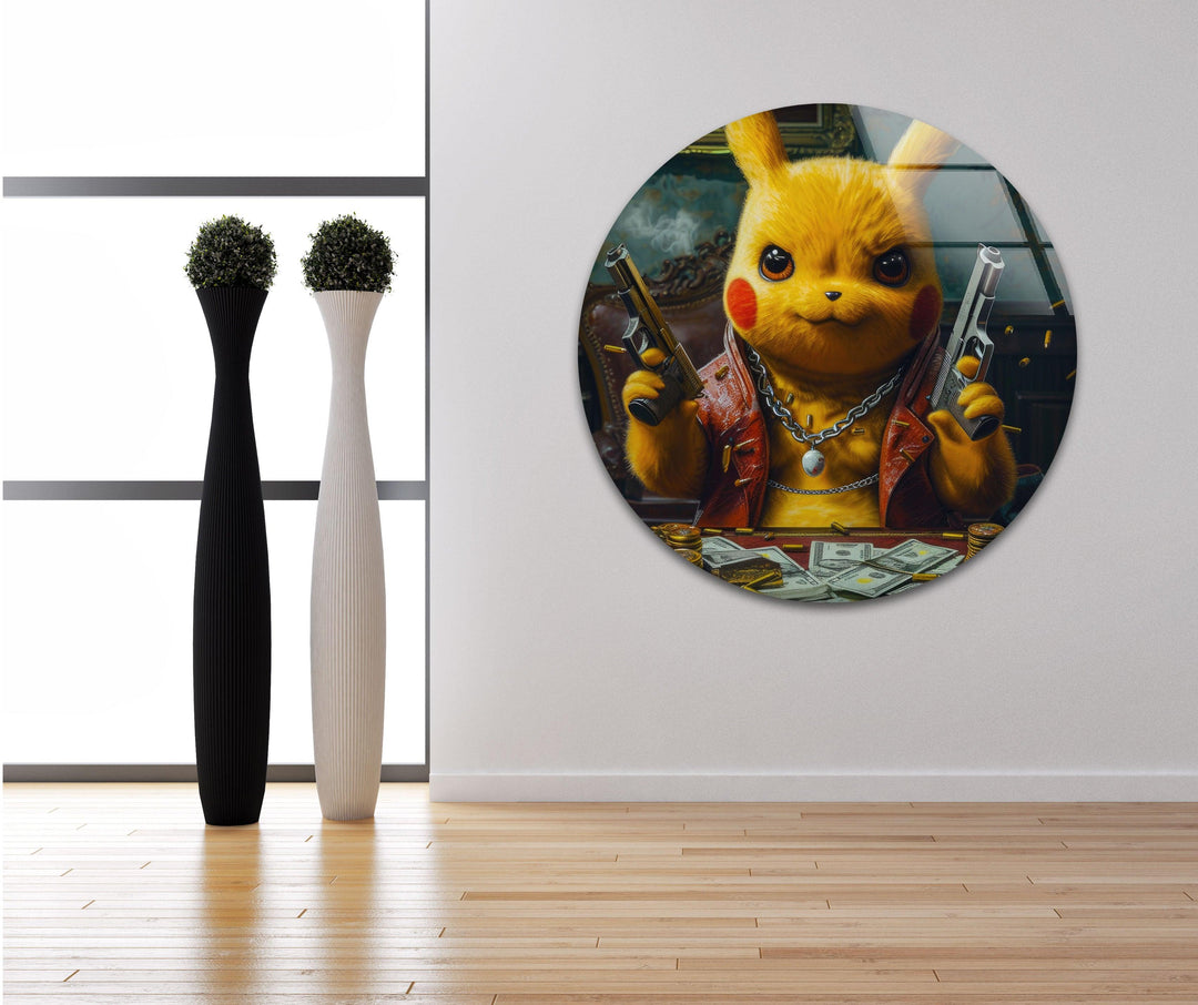 Mafia Pokemon Glass Wall Art, glass image printing, glass prints from photos