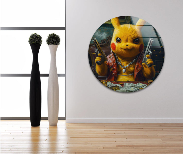 Mafia Pokemon Glass Wall Art, glass image printing, glass prints from photos