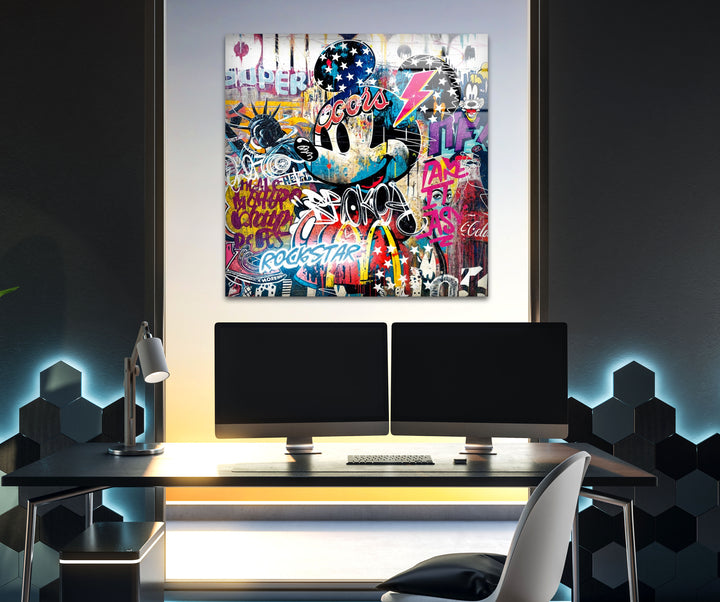 Pop Mouse Glass Wall Art glass photo prints, glass picture prints
