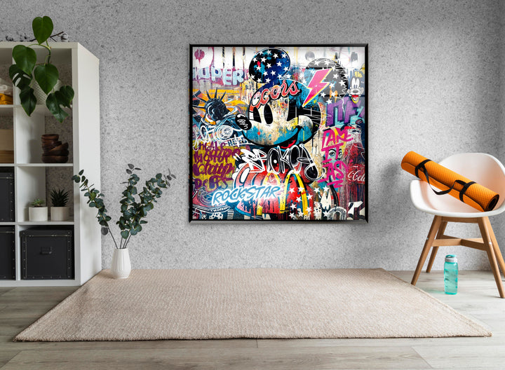 Pop Mouse Glass Wall Art Glass Printing Wall Art, Print photos on glass
