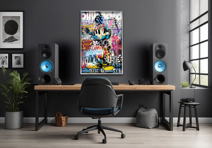 Pop Mouse Glass Wall Art glass art painting, glass art for the Wall

