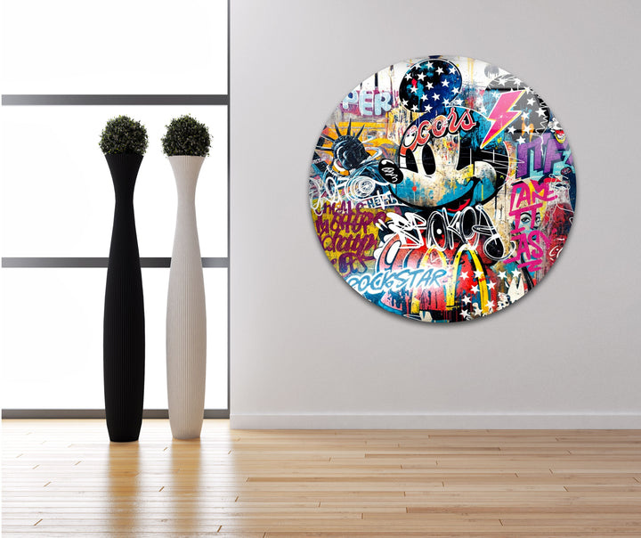 Pop Mouse Glass Wall Art photo print on glass, prints on glass wall art
