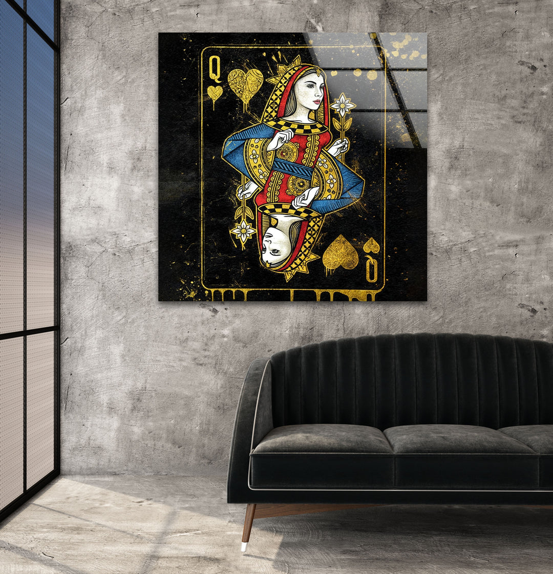 Queen Card Glass Wall Art stained glass wall art, stained glass wall decor
