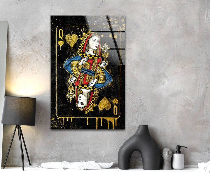 Queen Card Glass Wall Art glass pictures for Wall, glass prints wall art
