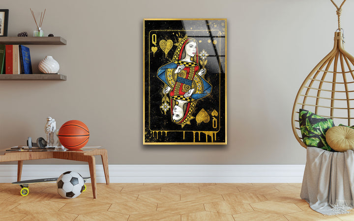 Queen Card Glass Wall Art custom glass pictures, glass art prints
