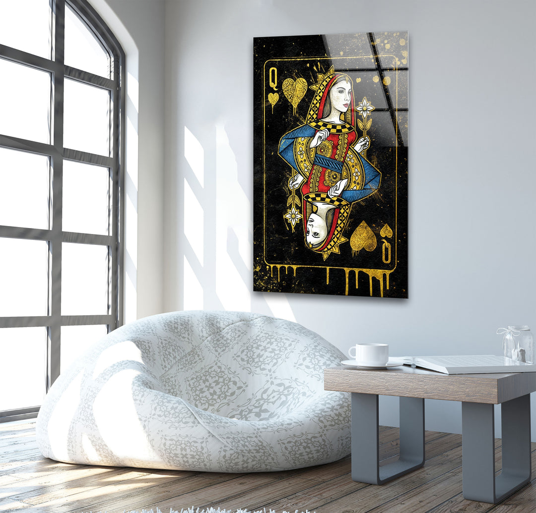 Queen Card Glass Wall Art photo print on glass, prints on glass wall art

