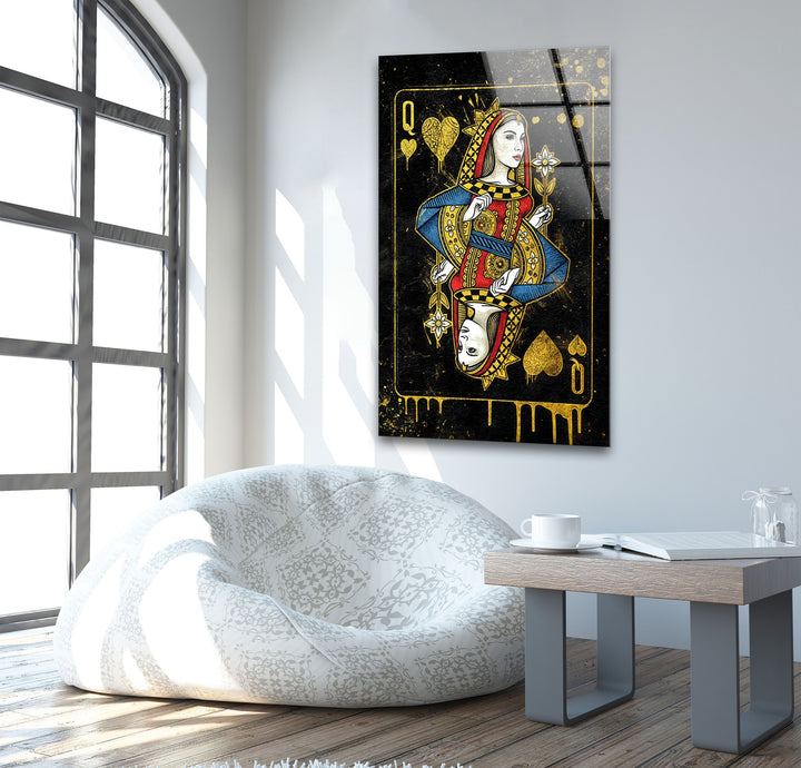Queen Card Glass Wall Art photo print on glass, prints on glass wall art
