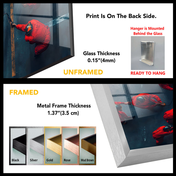 Rennfahrer macht Boxenstopp-Wandbild aus Glas
