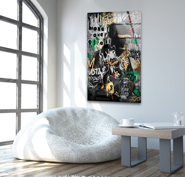 Respect Duck Glass Wall Art print on glass, glass printed photos
