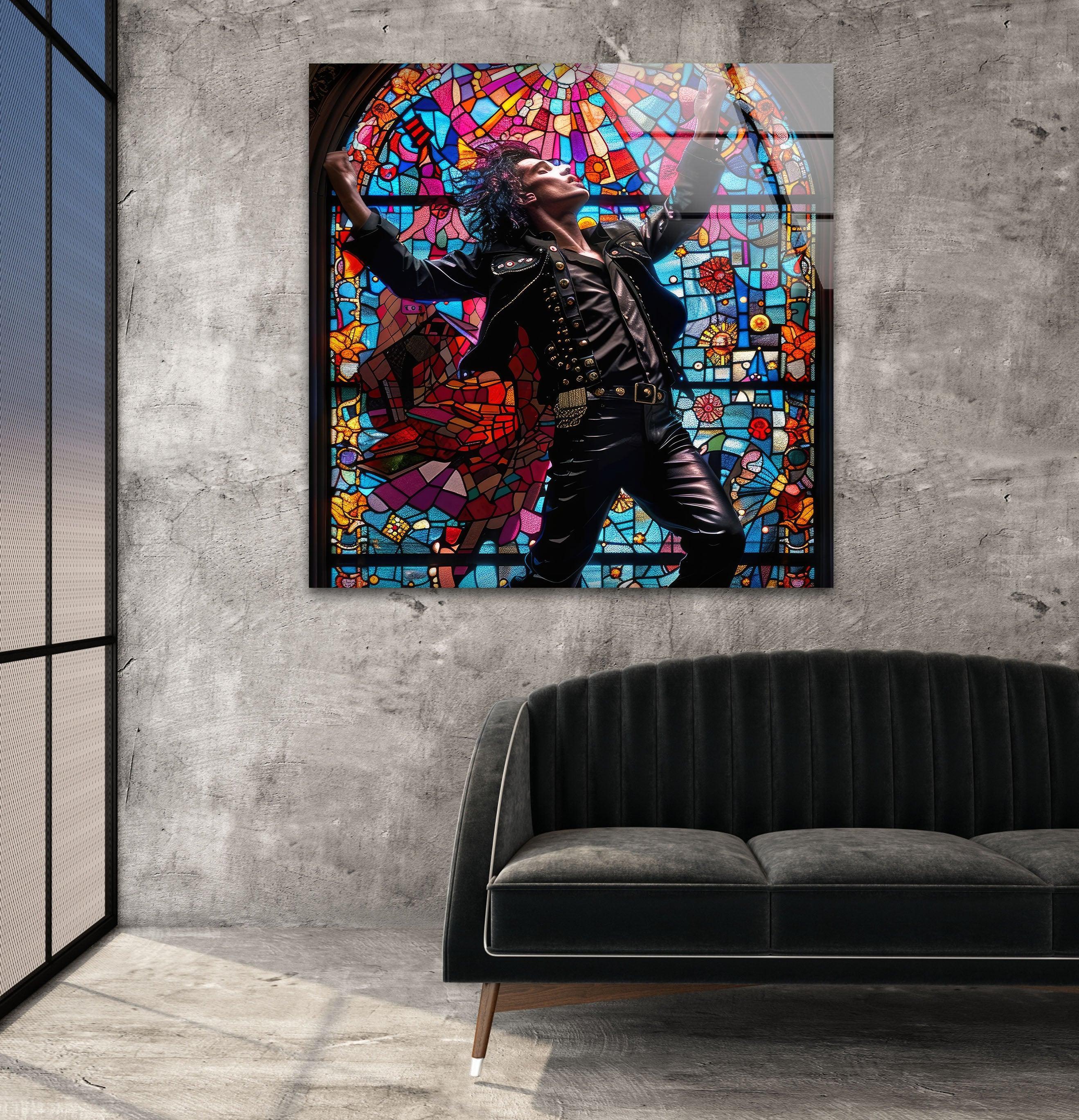 Michael Jackson Wall Art – Vibrant Stained Glass – MyPhotoStation