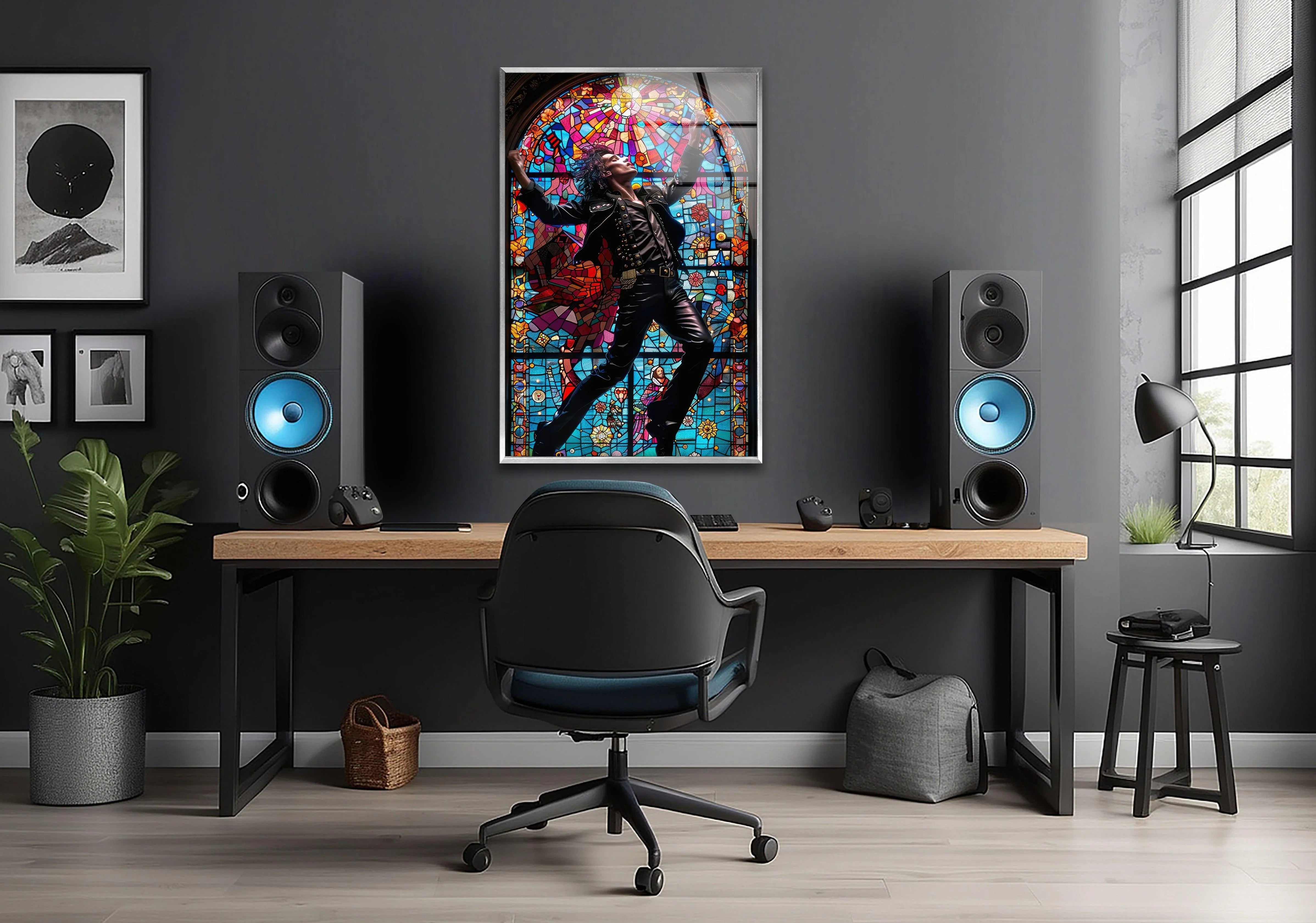 Michael Jackson Wall Art – Vibrant Stained Glass – MyPhotoStation