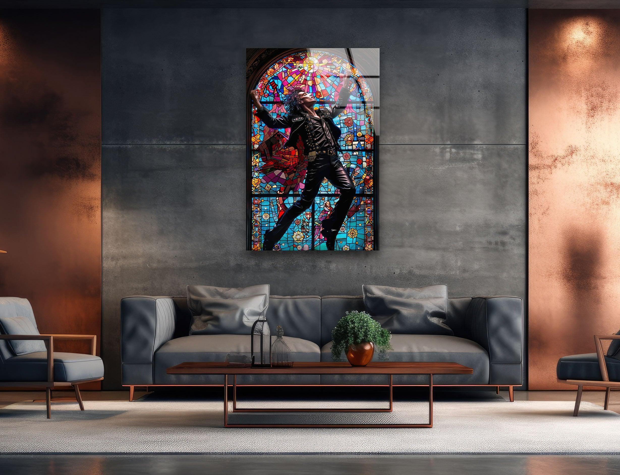 Michael Jackson Wall Art – Vibrant Stained Glass – MyPhotoStation