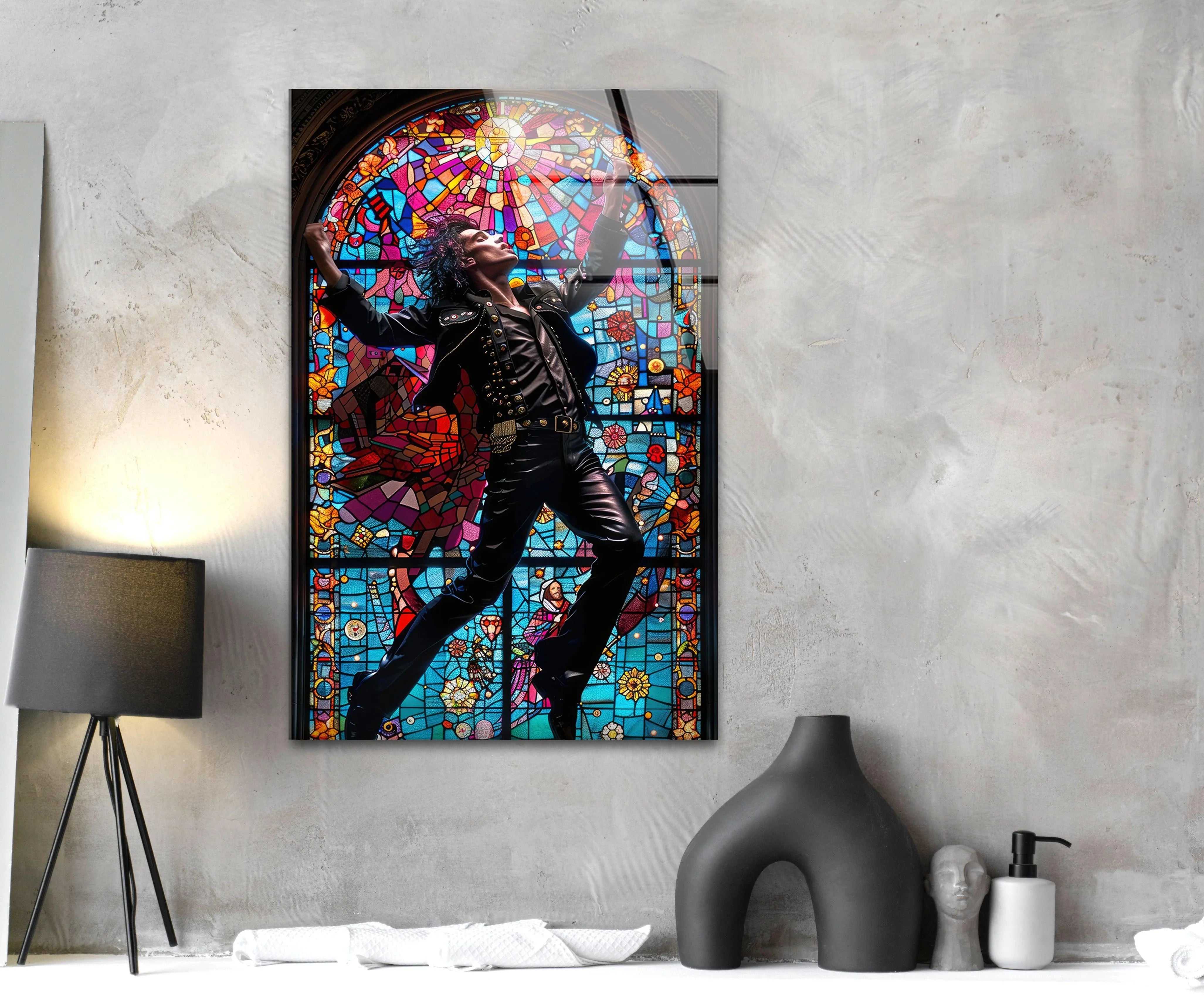 Michael Jackson Wall Art – Vibrant Stained Glass – MyPhotoStation