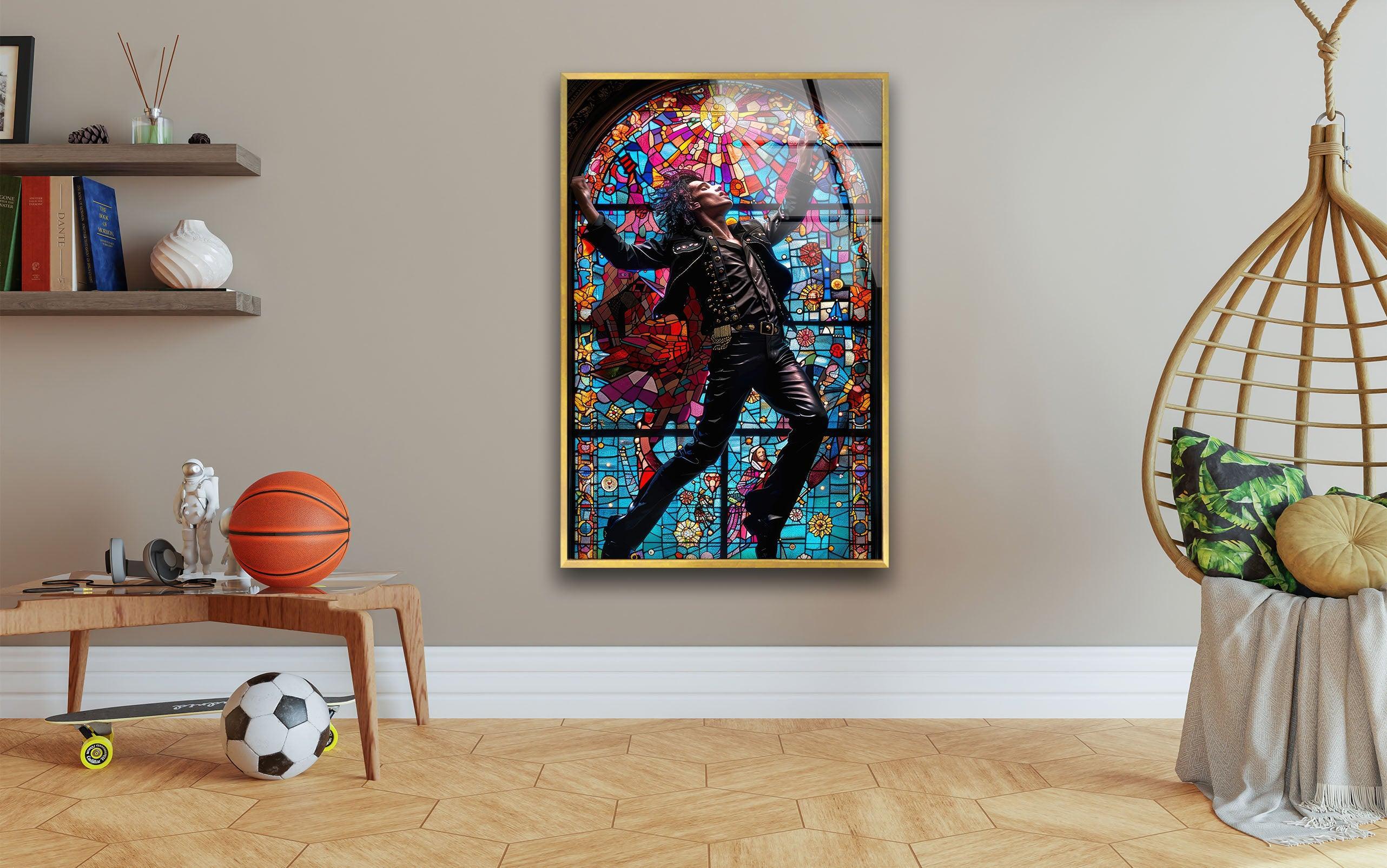 Michael Jackson Wall Art – Vibrant Stained Glass – MyPhotoStation