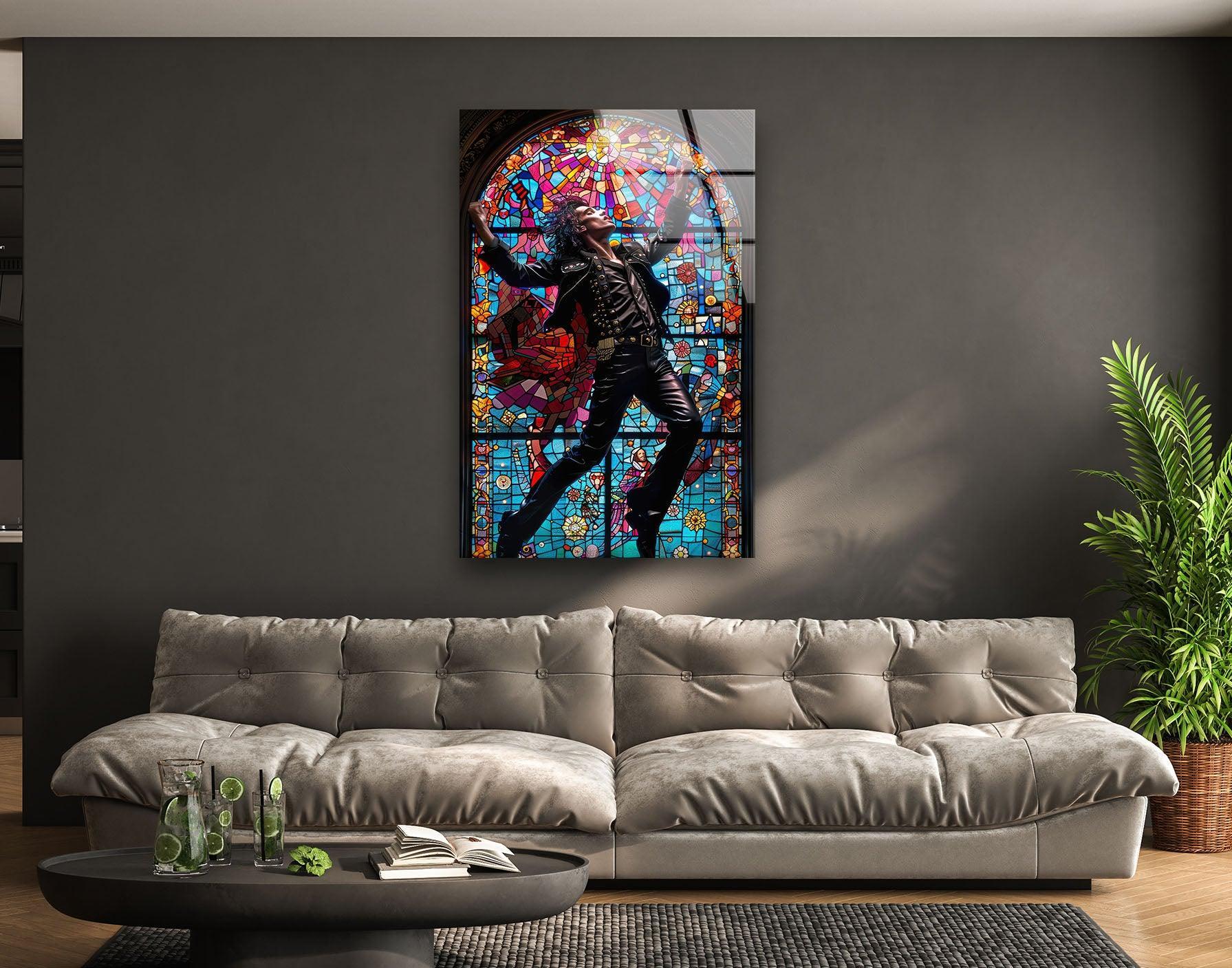 Michael Jackson Wall Art – Vibrant Stained Glass – MyPhotoStation