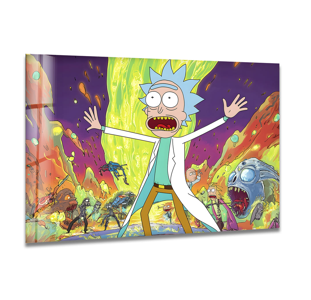 Rick Sanchez Animation Glass Wall Art large glass photo prints, glass wall photos
