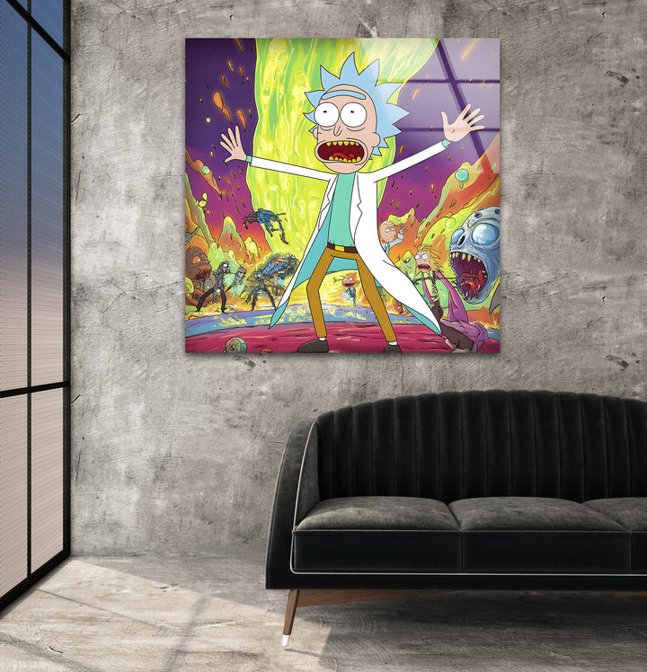 Rick Sanchez Animation Glass Wall Art stained glass wall art, stained glass wall decor