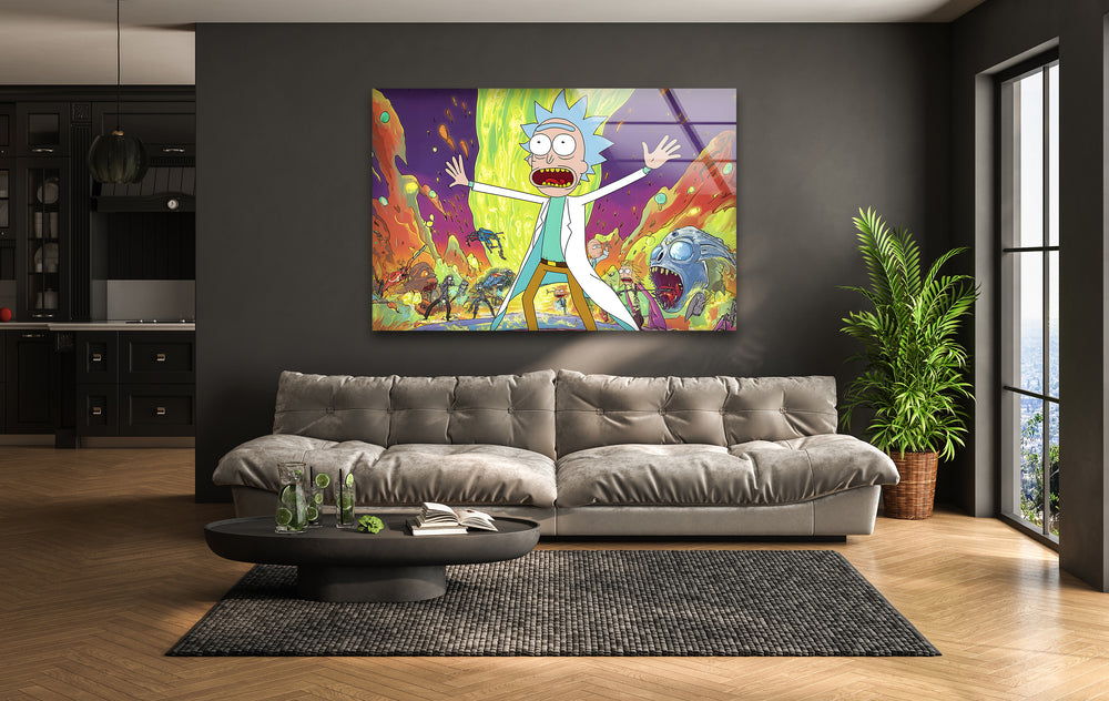 Rick Sanchez Animation Glass Wall Art custom glass photo prints, large glass prints