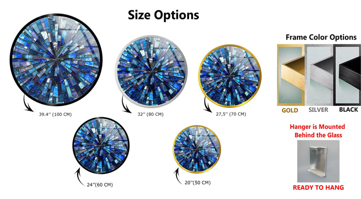 Radiant Mosaic Burst – Round Glass Wall Art - MyPhotoStation