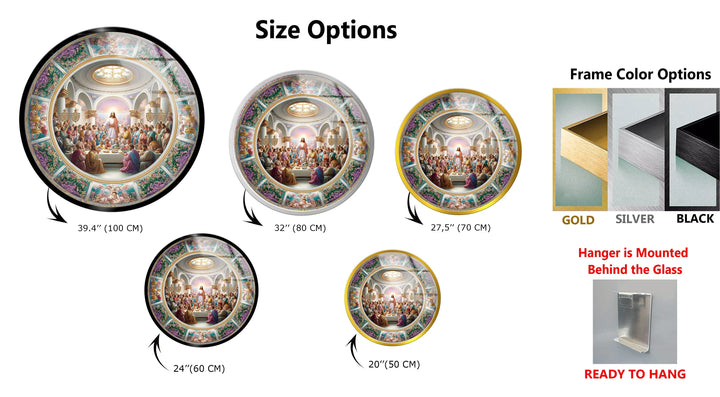 Heavenly Last Supper Scene – Round Glass Wall Art - MyPhotoStation