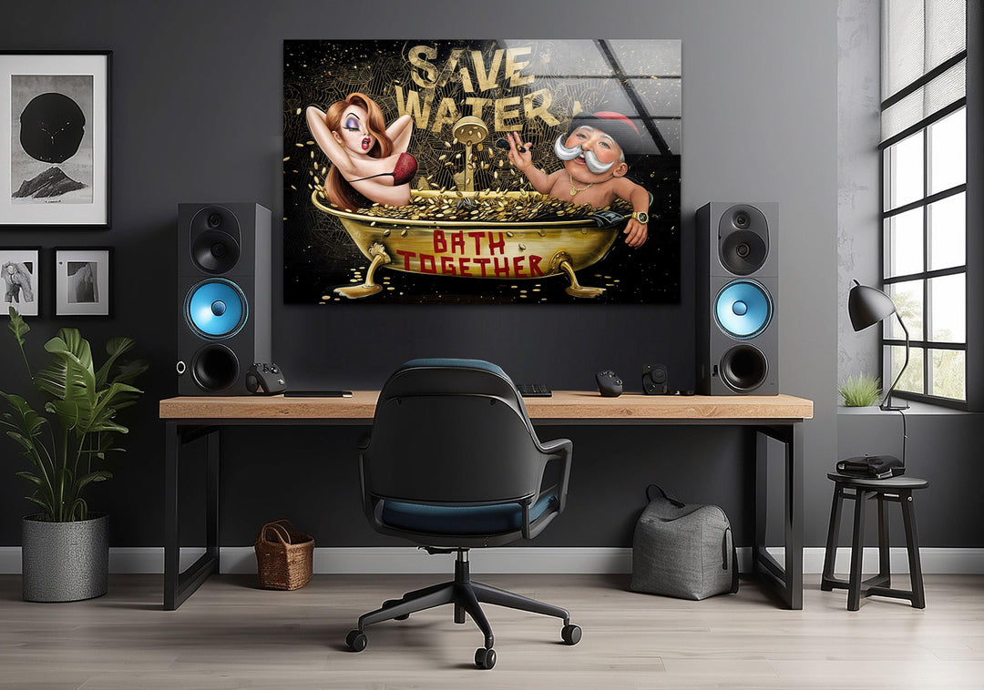Save Water DCC Edition Glass Wall Art glass pictures for Wall, glass prints wall art
