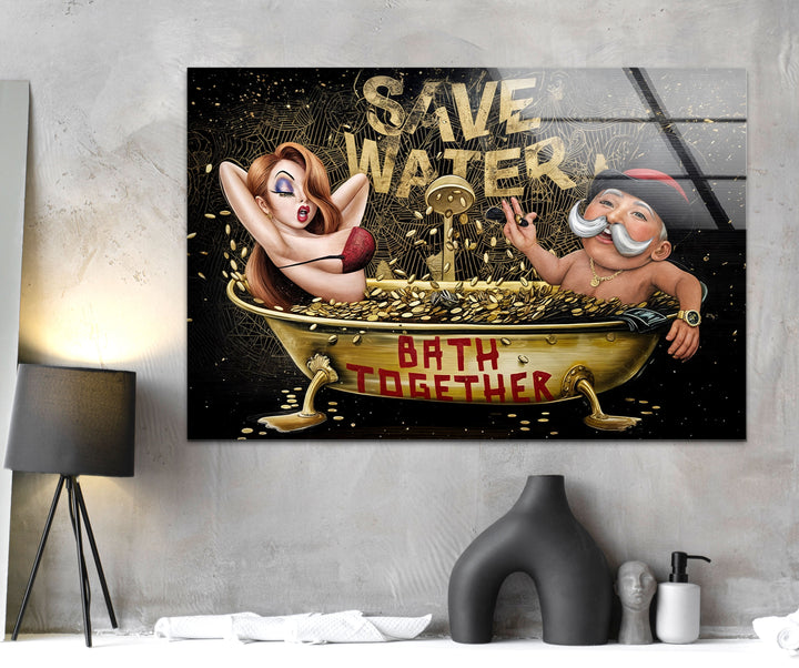 Save Water DCC Edition Glass Wall Art photo print on glass, prints on glass wall art
