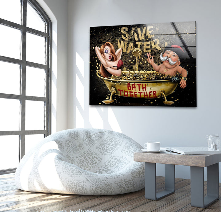 Save Water DCC Edition Glass Wall Art custom glass photo prints, large glass prints

