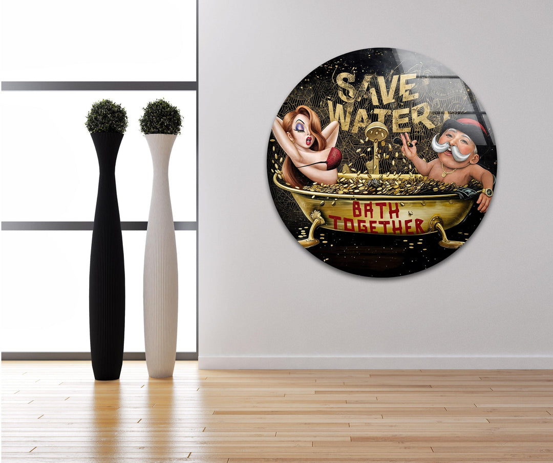 Save Water DCC Edition Glass Wall Art picture on glass wall art, photos printed on glass
