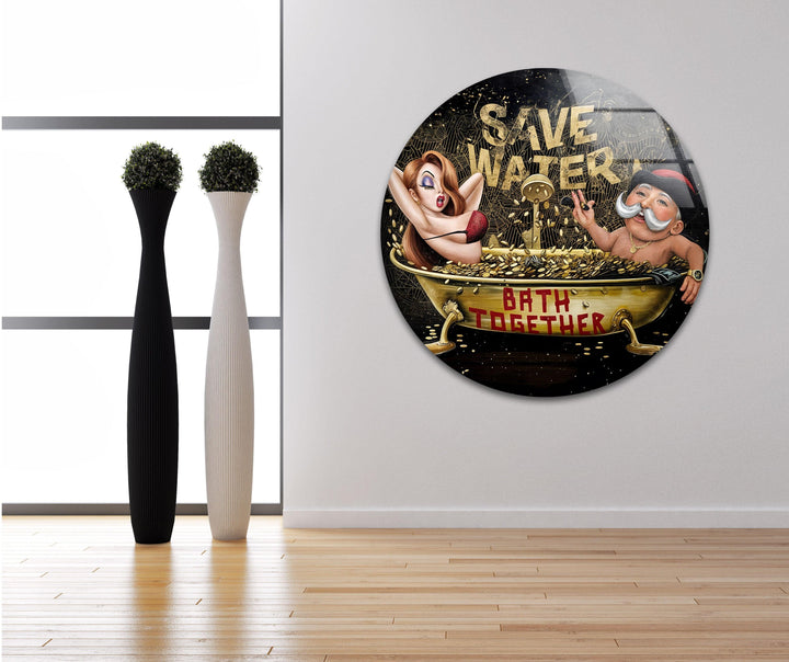 Save Water DCC Edition Glass Wall Art picture on glass wall art, photos printed on glass
