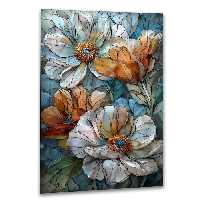 Whispers of Bloom – Floral Glass Wall Art