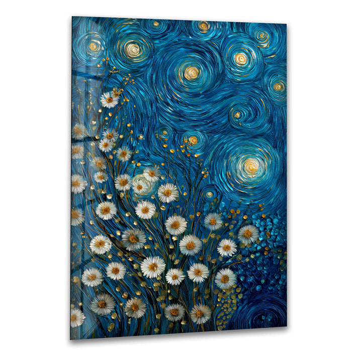 Starry Blossoms – Glass Wall Art
